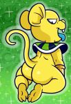  2022 anthro butt digital_media_(artwork) dragon_ball dragon_ball_super hi_res looking_back male mammal mostly_nude mouse murid murine open_mouth quitela rodent sinribbons solo tongue tongue_out yellow_body 