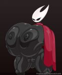  absurd_res anthro areola arthropod big_breasts black_areola black_body black_nipples breasts cloak clothing english_text female genitals hand_on_breast hi_res holding_breast hollow_knight hornet_(hollow_knight) huge_breasts hyper hyper_breasts insect narrowed_eyes nipples nude pussy solo tasteofchoklit team_cherry text thick_thighs url video_games 