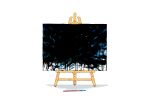  aimf artist_name canvas_(object) commentary_request easel english_commentary english_text mixed-language_commentary no_humans original paint_splatter paintbrush painting_(object) signature simple_background still_life white_background 