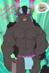  anthro asterius_(hades) balls bottomwear bovid bovine bulge_through_clothing clothing european_mythology facial_piercing genitals greek_mythology hades_(game) hi_res horn humanoid loincloth male mammal minotaur muscular muscular_anthro muscular_male mythology nipples nose_piercing penis piercing pink_eyes scar scullvi solo theseus_(hades) vein veiny_penis 