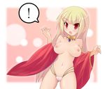  1girl bad_id bad_pixiv_id blonde_hair blush breasts cameltoe choker d-01 gypsy gypsy_(ragnarok_online) jewelry large_breasts long_hair necklace nipples panties ragnarok_online red_eyes solo thong underwear 