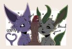  &lt;3 anthro bodily_fluids eeveelution espeon female female_on_human first_person_view genitals group group_sex hi_res human humanoid_genitalia humanoid_penis jinsidraws leafeon licking looking_at_viewer male male/female mammal nintendo penile penis penis_on_face penis_worship pok&eacute;mon pok&eacute;mon_(species) sex sniffing sweat threesome tongue tongue_out trio video_games 