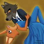  and anthro canid canine canis diane_foxington dreamworks duo female fox hatakeclarissarts male male/female mammal mr._wolf_(the_bad_guys) the the_bad_guys wolf 