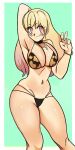  aesland3 armpits bikini blonde_hair bracelet breasts jewelry kitagawa_marin large_breasts necklace ring sono_bisque_doll_wa_koi_wo_suru swimsuit thick_thighs thighs v 