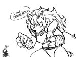 ambiguous_gender angry anthro canid canine canis claws duo female five_nights_at_freddy&#039;s five_nights_at_freddy&#039;s:_security_breach hi_res mammal monochrome noahdoesart roxanne_wolf_(fnaf) scottgames speech_bubble video_games wolf 