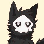  anthro black_body black_fur canid canine changed_(video_game) facial_tuft fluffy fluffytoast fur hi_res male mammal mask neck_tuft puro_(changed) solo tuft 