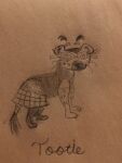  black_nose bottomwear clothing eyewear female feng_huang fur glasses hyaenid mammal nickelodeon pigtails skirt spots spotted_body spotted_fur spotted_hyena the_fairly_oddparents tootie traditional_media_(artwork) whiskers 