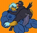  absurd_res albertcrow anal anal_penetration anatid anseriform anthro anthro_on_anthro anthro_penetrated anthro_penetrating anthro_penetrating_anthro antideon avian balls beak big_butt big_penis bird black_body black_feathers blue_body blue_feathers butt corvid corvus_(genus) crow duck duo elfein_(character) erection feathers genitals hi_res male male/male male_penetrated male_penetrating male_penetrating_male muscular muscular_anthro muscular_male nipples nude oscine passerine pecs penetration penis sex yellow_beak 