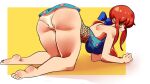  aesland3 ass barefoot blush breasts embarrassed feet huge_ass large_breasts nami_(one_piece) one_piece red_hair thick_thighs thighs 