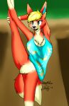 animal_crossing anthro audie_(animal_crossing) canid canine canis clothed clothing digital_media_(artwork) female flexible fur hair hi_res mainarts mammal nintendo one_leg_up raised_leg simple_background solo splits spread_legs spreading standing vertical_splits video_games wolf 