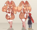  anthro breasts cleavage clothed clothing female hi_res human kakuteki11029 larger_female lopunny male mammal nintendo pok&eacute;mon pok&eacute;mon_(species) size_difference video_games 