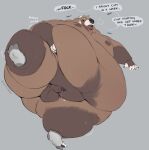  anthro balls belly belly_overhang big_balls bodily_fluids butt clothing cum fatpad feet footwear footwear_only genital_fluids genitals hi_res leaking leaking_cum leaking_precum male mammal minedoo moobs morbidly_obese mostly_nude motion_lines navel nipples obese out_of_breath overweight overweight_anthro overweight_male penis precum socks socks_only solo sweat sweaty_belly sweaty_butt sweaty_legs sweaty_thighs text thick_thighs ursid 