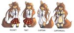  anthro apogee_(tinygaypirate) black_nose bottomwear breasts brown_body brown_eyes brown_fur brown_hair canid canine canis cheek_tuft cleavage clothed clothing digital_media_(artwork) domestic_dog ear_piercing english_text facial_piercing facial_tuft female frown fur hair hi_res legwear long_hair looking_at_viewer mammal markings navel necktie open_mouth panties piercing presenting shirt side_by_side simple_background skirt smile smiling_at_viewer solo spitz spread_legs spreading stockings text tight_clothing tinygaypirate topwear tuft underwear undressing 