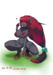  &lt;3 absurd_res anthro areola big_breasts blush breasts canid canine claws female fur genitals hair hi_res looking_at_viewer mammal nintendo nipples nude pelld pok&eacute;mon pok&eacute;mon_(species) pussy smile solo video_games zoroark 