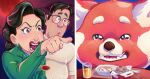  ailurid ambiguous_gender bodily_fluids crying disney eyewear female feral glasses human ikue jin_lee_(turning_red) male mammal meilin_lee_(turning_red) meme ming_lee_(turning_red) pixar red_panda tears turning_red woman_yelling_at_a_cat 
