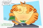  2022 3_toes 5_fingers absurd_res anthro basicbiscuit belly big_belly big_moobs blush claws clothing dialogue error error_message eyebrows fangs feet fingers front_view fur headgear hi_res lombax male mammal moob_grab moobs morbidly_obese morbidly_obese_anthro morbidly_obese_male mostly_nude navel nipples obese obese_anthro obese_male open_mouth overweight overweight_anthro overweight_male ratchet ratchet_and_clank solo sony_corporation sony_interactive_entertainment speech_bubble standing stretch_marks teeth text thick_thighs toe_claws toes tongue underwear video_games weighing_scale wide_hips 