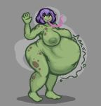  after_vore amphibian anthro belly big_belly big_breasts breasts digital_media_(artwork) female frog hair hand_on_stomach long_tongue nipples pixel_(artwork) purple_hair same_size_vore stickyglobule tongue tongue_out vore yellow_eyes 
