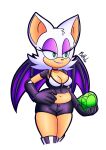  2017 absurd_res anthro biffalo breasts chaos_emerald chiropteran cleavage clothed clothing eyeshadow female hand_on_hip hi_res makeup mammal rouge_the_bat sega smile solo sonic_the_hedgehog_(series) standing zipper 