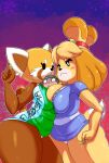  2022 absurd_res aggressive_retsuko ailurid animal_crossing anthro big_breasts breast_squish breasts breasts_frottage canid canine canis clothed clothing crossover domestic_dog eye_contact female group hi_res ichduhernz isabelle_(animal_crossing) looking_at_another mammal nintendo panties red_panda retsuko sanrio shih_tzu squish thick_thighs toy_dog trio underwear video_games wide_hips 