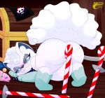  alolan_vulpix blue_eyes blush candy canid canine dessert digital_media_(artwork) female feral food fur hi_res makoto177 mammal nintendo odett_(makoto177) pok&eacute;mon pok&eacute;mon_(species) regional_form_(pok&eacute;mon) solo video_games white_body white_fur 