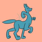  1:1 2022 ambiguous_gender animated blue_body canid canid_taur eyes_closed hexadoodle loop mammal mammal_taur monotone_body simple_background solo taur toony walk_cycle walking 