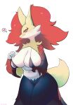  &lt;3 2022 absurd_res anthro big_breasts bikini bikini_top blush breast_squish breasts canid canine clothing delphox female fox fur hi_res hoowa inner_ear_fluff looking_at_viewer mammal navel nintendo parted_lips pok&eacute;mon pok&eacute;mon_(species) portrait pupils red_body red_eyes red_fur slit_pupils smile solo squish swimwear thick_thighs three-quarter_portrait tuft video_games white_body white_fur wide_hips yellow_body yellow_fur 