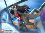  andrea_(viero) anthro breasts brown_body brown_fur clothed clothing female fur hi_res lifeguard lifeguard_swimsuit link6432 lutrine mammal mustelid one-piece_swimsuit smile solo swimwear underwater water 