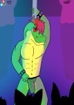  absurd_res alligator alligatorid being_watched bodily_fluids bracelet bulge clothing crocodilian crowd five_nights_at_freddy&#039;s five_nights_at_freddy&#039;s:_security_breach group hi_res jewelry jockstrap looking_at_another male montgomery_gator_(fnaf) mostly_nude pole reptile scalie scottgames simple_background solo solo_focus stripper_pole suggestive sweat sweatdrop underwear video_games wildpupper 