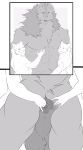  2022 abs anal anal_fingering anthro anthro_on_anthro anthro_penetrated anthro_penetrating anthro_penetrating_anthro biped butt canid canine digital_media_(artwork) fingering furdo greyscale group hand_on_chest hi_res idrysse3 larger_male male male/male mammal mane monochrome muscular muscular_anthro muscular_male pecs penetration perineum size_difference smaller_male spread_butt spreading trio were werecanid werecanine werewolf 