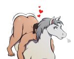  &lt;3 absurd_res angry_eyes anthro bestiality black_hair butt chug chugging duo equid equine feet female feral feral_penetrated fur grey_hair hair hi_res horse horse_ears human human_on_feral human_penetrating human_penetrating_feral interspecies jebbthefoxy male male/female mammal motion_blur penetration sex shaking trembling white_body white_fur 