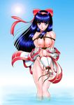  :p artist_request bdsm bondage bound bow breast_squeeze breasts censored crotch_rope large_breasts long_hair nakoruru open_clothes open_mouth panties red_bow rope samurai_spirits solo tongue tongue_out underwear 