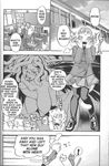  5girls :&lt; animal_ears blush_stickers breasts classroom closed_eyes comic eromanga greyscale hanging_breasts hard_translated highres jpeg_artifacts large_breasts monochrome multiple_boys multiple_girls pink_sniper scan snake tail thighhighs translated yonekura_kengo 