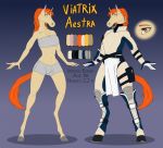  anthro breasts clothed clothing equine female hooves horse mammal model_sheet nude smile solo sunny_way viatrix_aestra_(character) 