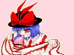  bad_id bad_pixiv_id chi_shu fellatio licking nagae_iku oral penis penis_wrap purple_hair ribbon short_hair solo_focus touhou 