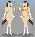  anthro breasts clothed clothing curvaceous equine female hooves horse mammal model_sheet nipples nude pussy solo sunny_way sunshy_(character) tolamian 