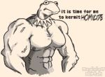  2018 amphibian english_text frog kermit_the_frog magiciansketch male muppets muscular nipples solo text 
