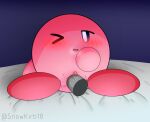  absurd_res blush female genitals hi_res kirb kirby kirby_(series) looking_at_viewer nintendo one_eye_closed open_mouth penetration pink_body pussy solo vaginal vaginal_penetration video_games waddling_head 