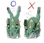  absurd_res angry bandai_namco digimon digimon_(species) digimon_ghost_game feral green_body happy hase_popopo hi_res horn railgun ranged_weapon smile tail_gun weapon wezengammamon 