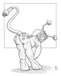  2022 antennae_(anatomy) anthro ass_up breasts butt female flinters greyscale hi_res monochrome nude rear_view smile solo unknown_character unknown_species 