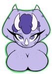  &lt;3 alpha_channel anthro blush butt ceratopsian dinosaur eyeliner facial_horn female freckles freckles_on_breasts goodbye_volcano_high hair half-closed_eyes hi_res horn humanoid looking_at_viewer makeup mammal narrowed_eyes ornithischian purple_body purple_eyes purple_hair purple_skin reptile scalie short_hair simple_background snoot_game_(fan_game) solo transparent_background triceratops trish_(gvh) unknown_artist video_games 