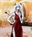  absurd_res alcohol anthro ballroom beverage black breasts clothed clothing curvaceous curvy_figure cutefurry digital_media_(artwork) domwolf dress eyes fan_character felid feline female fur furry hair hi_res holding_(disambiguation) invalid_tag lucareelo mammal nails pantherine party red red_clothing romantic shoftshade side_boob solo standing stern stripes tiger voluptuous white whitetiger wide_hips wine 