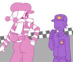  animatronic anonymous anthro blush canid canine clothing dominant dominant_female duo female five_nights_at_freddy&#039;s five_nights_at_freddy&#039;s_2 fox hi_res human machine male male/female mammal mangle_(fnaf) mike_schmidt_(fnaf) mime mime_and_dash parody pattern_clothing pattern_shirt pattern_topwear purple_body purple_skin restricted_palette robot scarf scottgames shirt snaxattacks striped_clothing striped_shirt striped_topwear stripes suspenders topwear video_games 