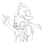  anthro butt duo ellie_the_wolf female female/female fours_(artist) looking_at_another looking_at_cellphone looking_at_object looking_at_partner looking_at_phone monochrome nude sega selfie sketch skitter_the_gecko sonic_the_hedgehog_(series) 