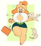  animal_crossing anthro big_breasts blush boondrawsnsfw breasts canid canine canis cleavage clothed clothing domestic_dog female fur hair hi_res huge_breasts isabelle_(animal_crossing) mammal nintendo open_mouth paws shih_tzu simple_background solo thick_thighs toy_dog video_games wardrobe_malfunction wide_hips yellow_body yellow_fur 