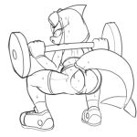  anthro anus bodily_fluids cetacean clothing crouching delphinoid exercise female footwear fours_(artist) genitals hi_res mammal marine pussy sega shoes solo sonic_legacy sonic_the_hedgehog_(series) sweat tempest_the_dolphin toothed_whale torn_clothing workout 
