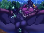  anal anal_fluids anal_penetration anthro bakugan bakugan_(series) balls bodily_fluids breasts butt cloud dragon foreskin genital_fluids genitals group horn humanoid_genitalia humanoid_penis male micro muscular pecs penetration penis percival_(bakugan) plant plated_scales purple_body scalie size_difference sky spread_legs spreading thick_thighs tree ukhansson urethral urethral_penetration vein veiny_penis wings yellow_horn 