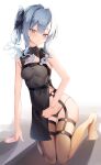  1girl absurdres ass bangs blue_eyes blue_hair blush breasts eyebrows_visible_through_hair hair_between_eyes highres hololive hoshimachi_suisei long_hair looking_at_viewer mizuongaku side_ponytail small_breasts solo thigh_strap underwear virtual_youtuber 