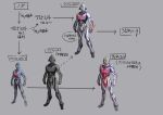  1boy alien arm_blade armor bodysuit clenched_hands color_timer dorsal_fin evolution full_body glowing glowing_eyes grey_background highres horns kuroda_asaki looking_at_viewer male_focus multiple_persona no_humans solo tokusatsu ultra_series ultraman_nexus ultraman_nexus_(series) ultraman_nexus_anphans ultraman_the_next ultraman_the_next_(movie) ultraman_the_next_anphans ultraman_the_next_junis weapon yellow_eyes 