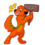 angry canid canine canis chibi dingo hi_res mammal orange_body standing symrea teeth 
