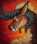  2022 brown_body brown_fur digital_media_(artwork) dragon fur furred_dragon hi_res horn keltaan looking_at_viewer open_mouth smile teeth tongue yellow_eyes 